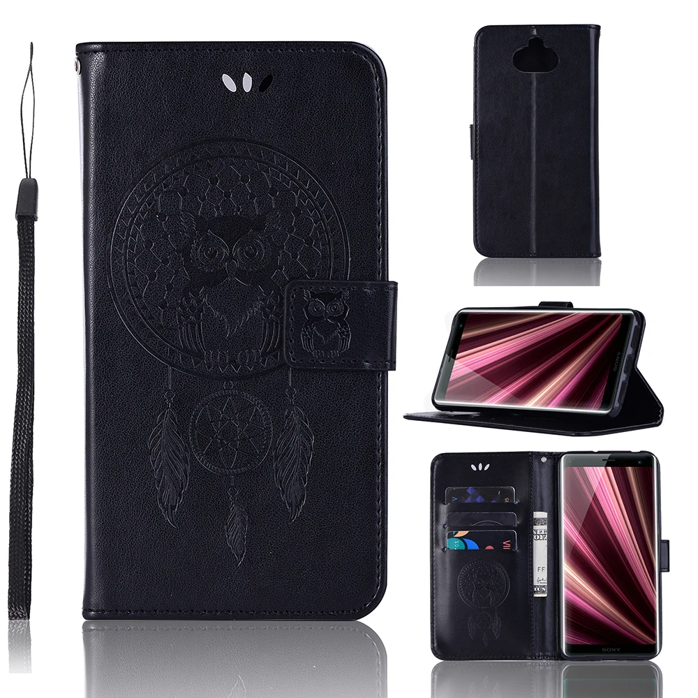 Кожаный чехол бумажник с откидной крышкой для Sony Xperia XZ3 XZ2 XZ1 XA2 XA1 L3 L2 L1 1 10 PLUS