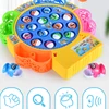 New Kids Fishing Toys Electric Rotating Fishing Play Game Musical Fish Plate Set Magnetic Outdoor Sports Toys for Children Gifts 4