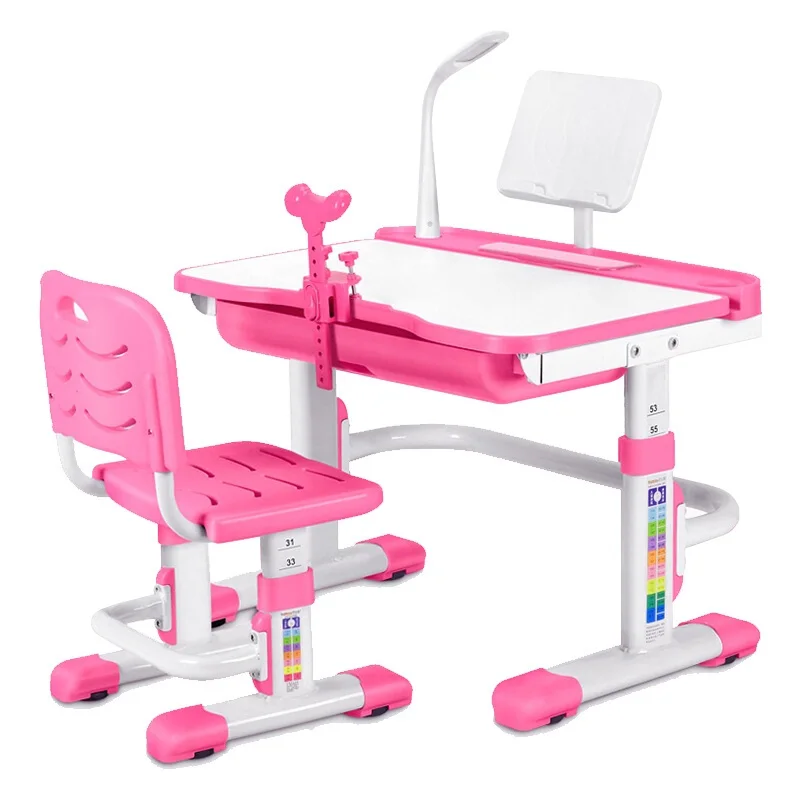 

Metal Chaise Desk Chair for Pupil Ajustable Height Student Table with Function Division Lumbar Support Chairs Kids Furniture
