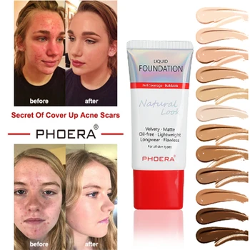 

PHOERA Foundation 30ml Mineral Touch Oil Control Skin-Friendly Liquid Foundation Makeup Full Coverage 24 Hour Long Lasting TSLM1
