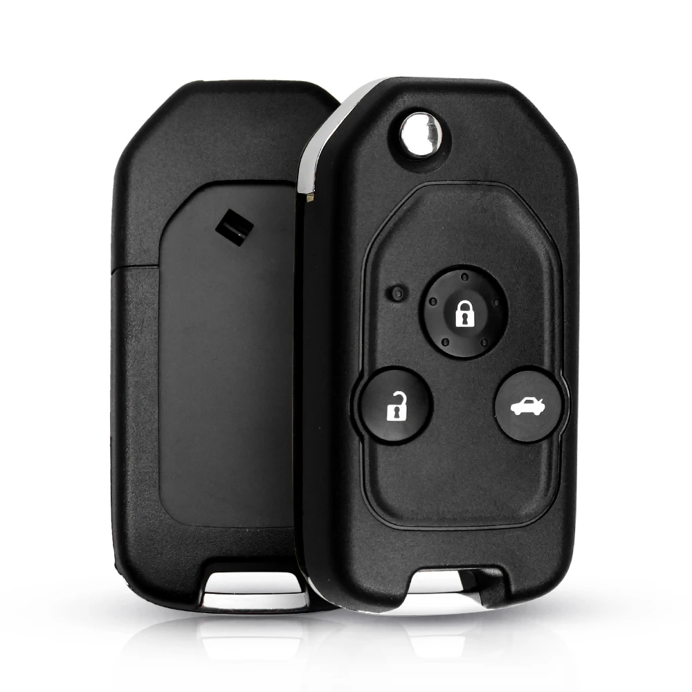 KEYYOU Modified Remote 2/3/4 Button Flip Car Key Shell Case For Honda Accord Civic 2006-2011 CRV 2018 Pilot fit With Rubber Pad