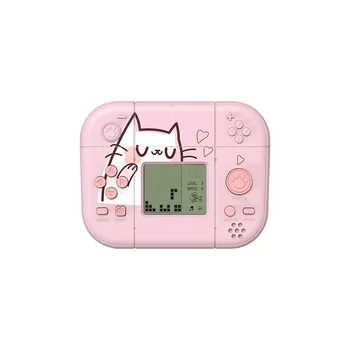 

Game Console Earphone Protective Case for AirPods Pro with 26 Classic Games Dustproof Cute Cat Bear Cartoon Protective Cover