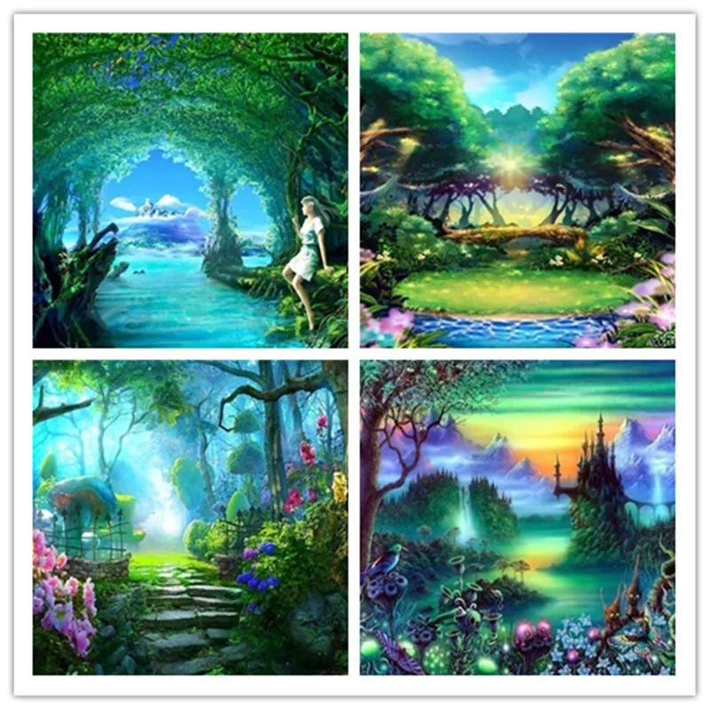 Full drilling 5d Diamond Painting Fantasy Picture Embroidery Square Landscape Home | Дом и сад