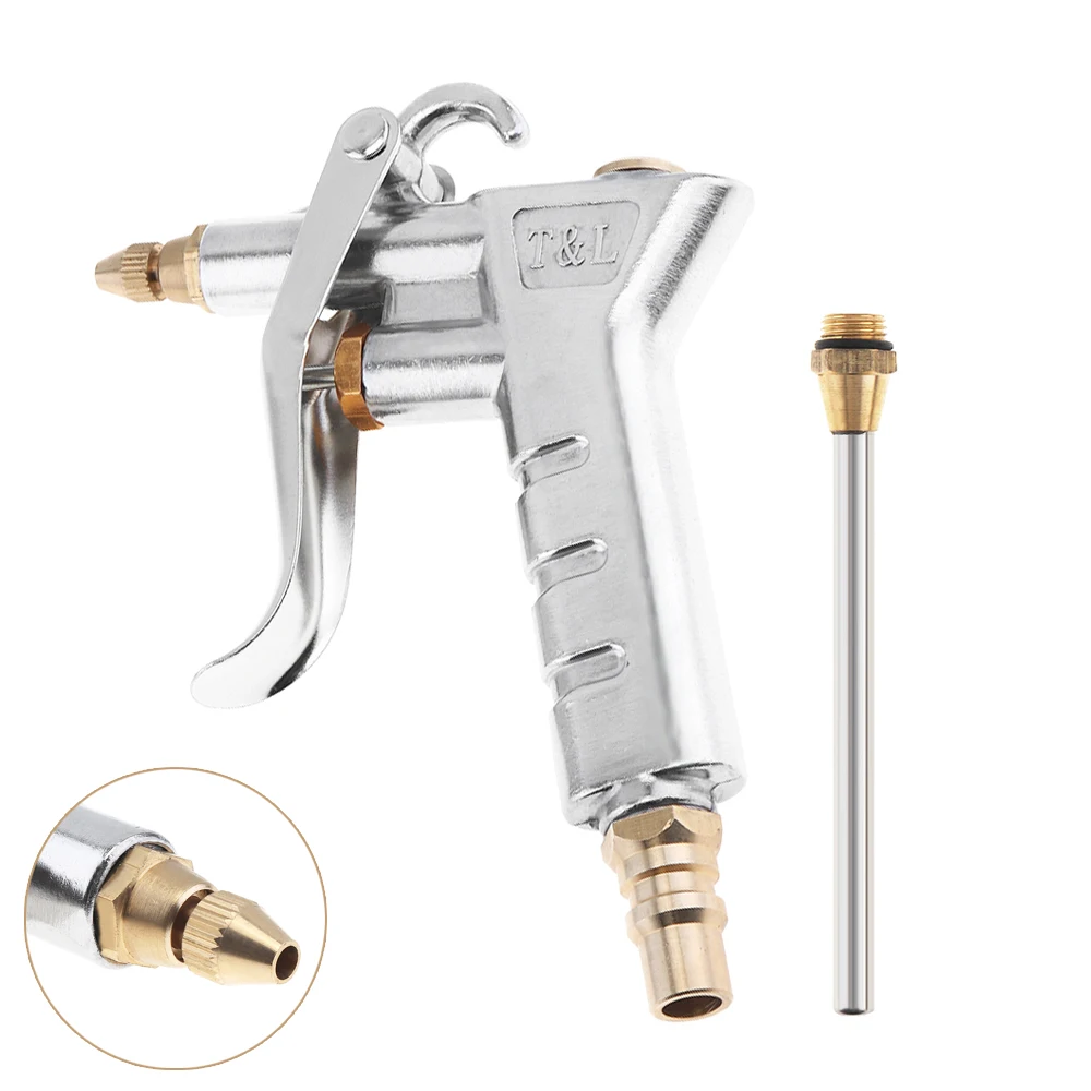 Mini soplador de aire neumático herramienta de pistola de polvo con puerto de entrada de aire de 7,5mm y boquilla larga de repuesto de 10cm para limpiar el polvo