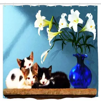 

Interior Blossoms Lillies Flowers Bathroom Shower Curtain Funny Durable Bath Waterproof 6072 inch