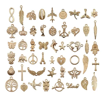 

Mix 50pcs Wing Life Tree Tibetan Silver Charms Pendants Fit For Bracelets Necklace DIY Metal Jewelry Making