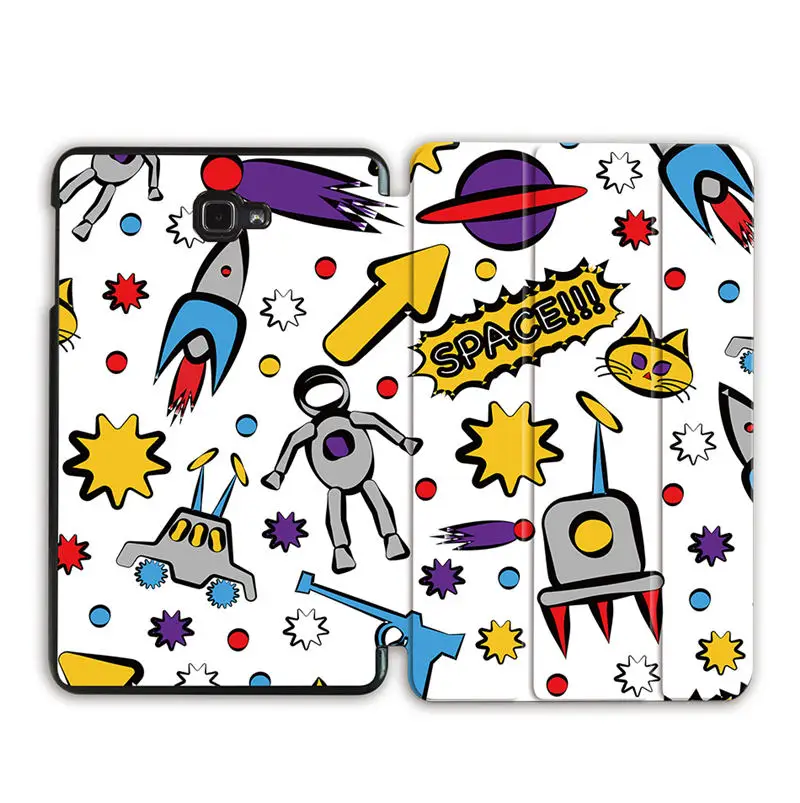 SS03 MTT чехол из искусственной кожи для samsung Galaxy Tab A, 10,1 дюймов, SM-T580, T585, Funda, мультяшная планета, откидная подставка, умный чехол, чехол для планшета - Цвет: SS03