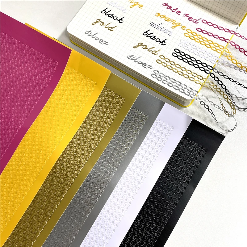 Korean Ins Bronzing Striped Chain Stickers DIY Creative Hand Account Handmade Materials Deco Sticker Stationery Personalized | Канцтовары