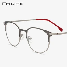 Сплав оправа для очков, женские винтажные круглые очки по рецепту, ретро оптические оправы для очков, мужские корейские очки без винтов 7056