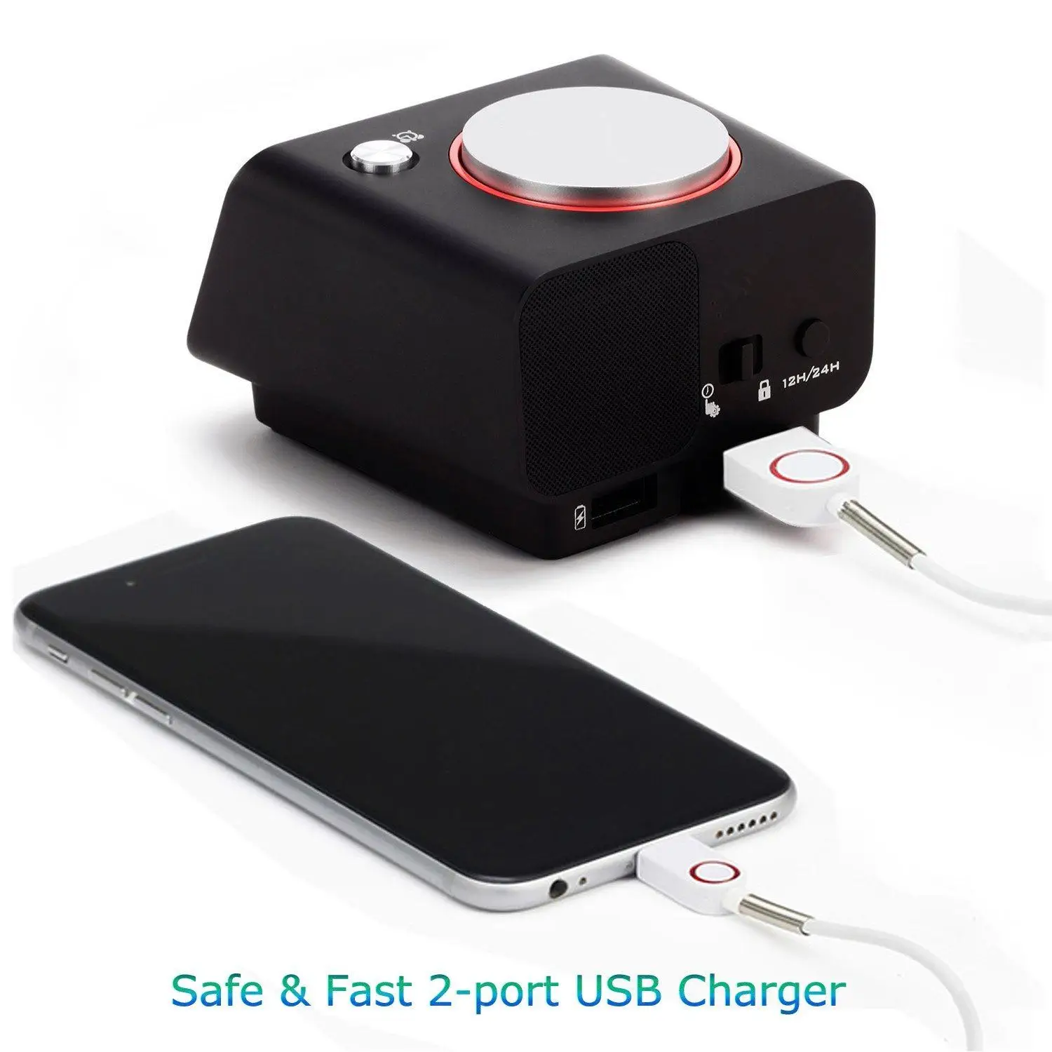 Многофункциональные будильники с 2 usb зарядными портами функция повтора перезаряжаемый большой дисплей таймер сна настольные часы