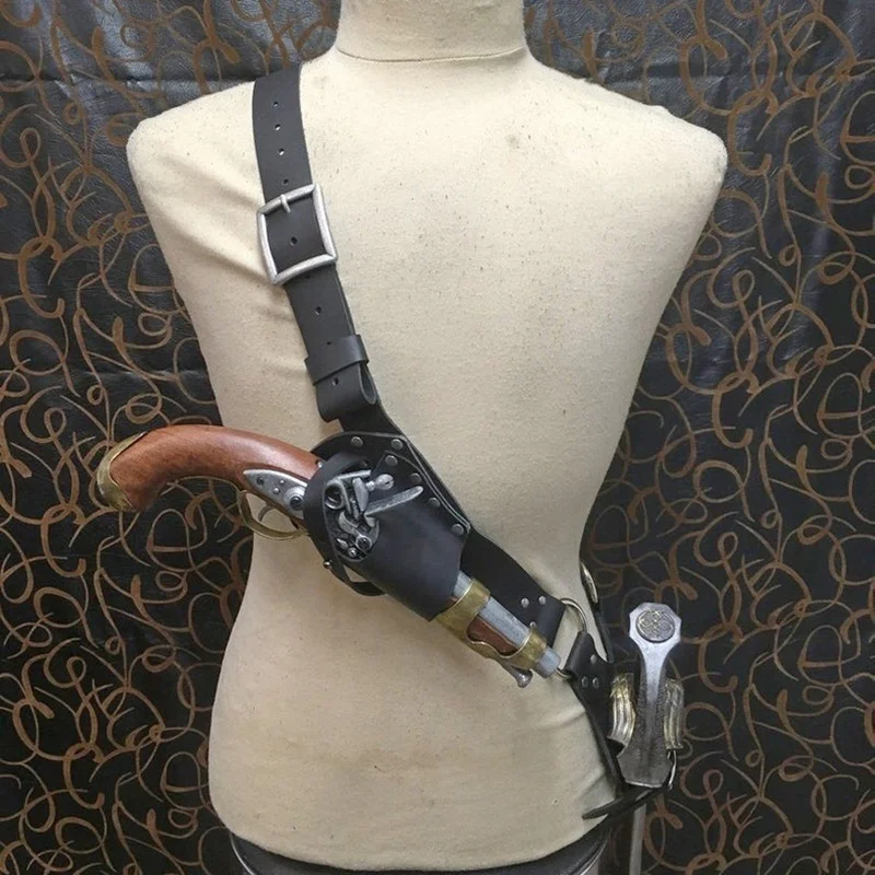 Пиратский кожаный бальдрический пистолет кобура для меча LARP SCA Flintlock Blunderbuss