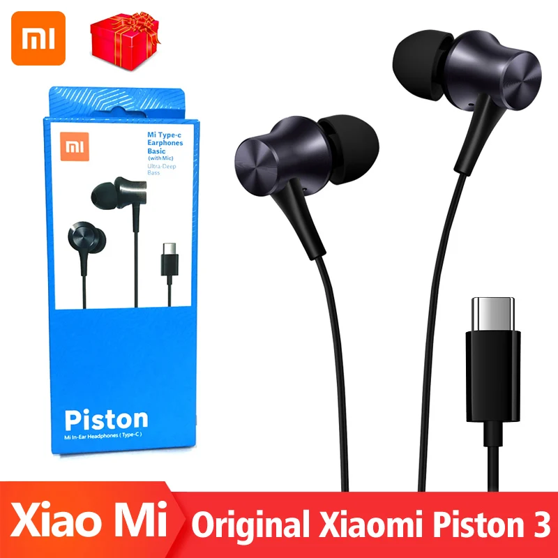 Оригинальные наушники Xiaomi Piston 3 Тип C 5 мм свежая версия вкладыши для samsung huawei USB с