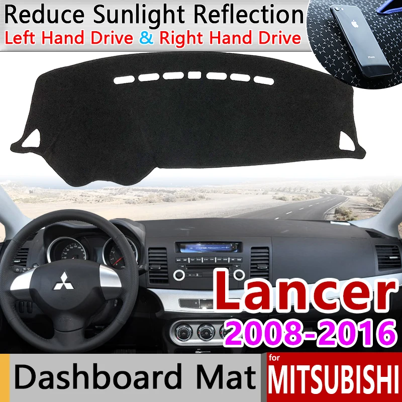 Для Mitsubishi Lancer 2008~ Ralliart EVO X Galant Fortis EX Противоскользящий коврик на приборную панель солнцезащитный коврик аксессуары
