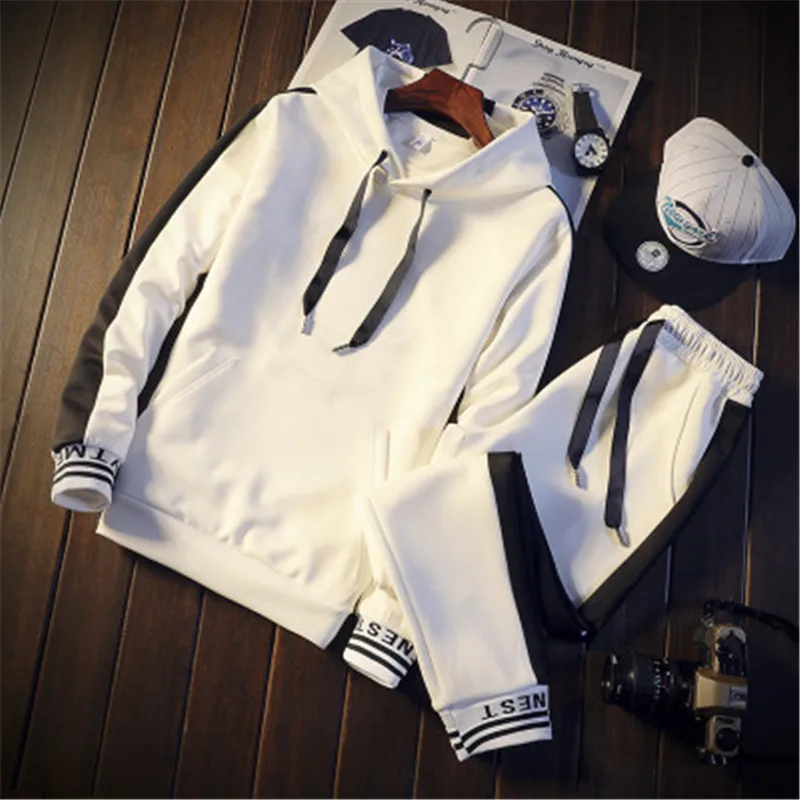 

Brand new Casual tracksuit Set Men Fashion 2019 Jogger Sports Sportswear Suits Spring Autumn Two Pieces Hoodies Pants Set