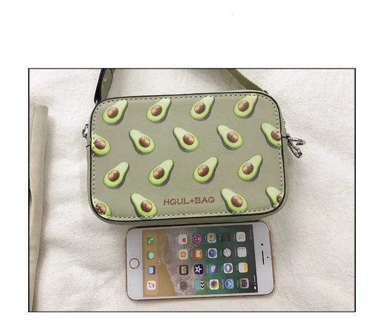 Сумка с фруктовым авокадо, маленькая сумка на плечо в форме коробки, Клубничная сумка через плечо для женщин, модная сумка-мессенджер, bolsa feminina