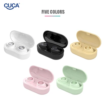 

CUCA Tw60 Macaron Bluetooth Earphones Game Handsfree Headphones In-Ear Mini TWS Waterproof Earbuds Sport Headset For IOS/Android