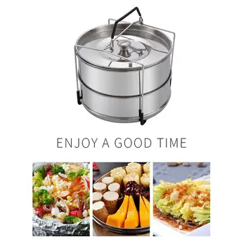 

Kitchen Pot Set With Food Steamer Basket Stainless Steel Steam Grid Stackable Pressure Cooker Steamer With Peripheral Accessory