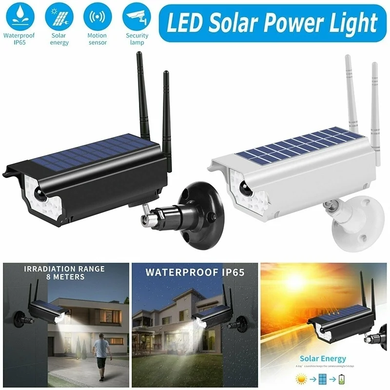 

Dreamburgh Motion Sensor Solar Light Fake Bullet Security Camera Shape Solar Powered Outdoor Garden Light Waterproof Solar Lamp