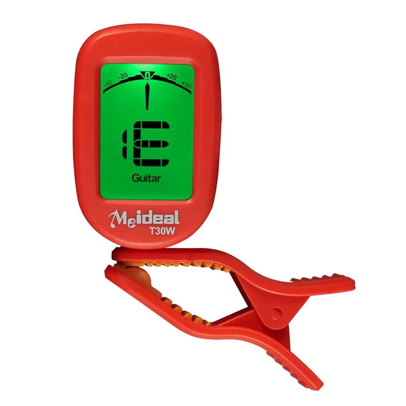 Red Meideal тюнер клип на тюнер для бас-гитары скрипки для укулеле, банджо большой lcd Высокая точность клип на T30W - Цвет: Red