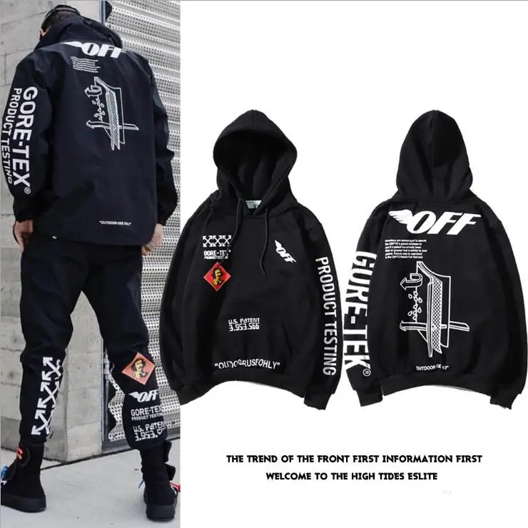 Religion 19ss Off-White OW мужская женская унисекс Осенняя зимняя Модная хлопковая Повседневная Свободная Толстовка с капюшоном, толстовка с капюшоном