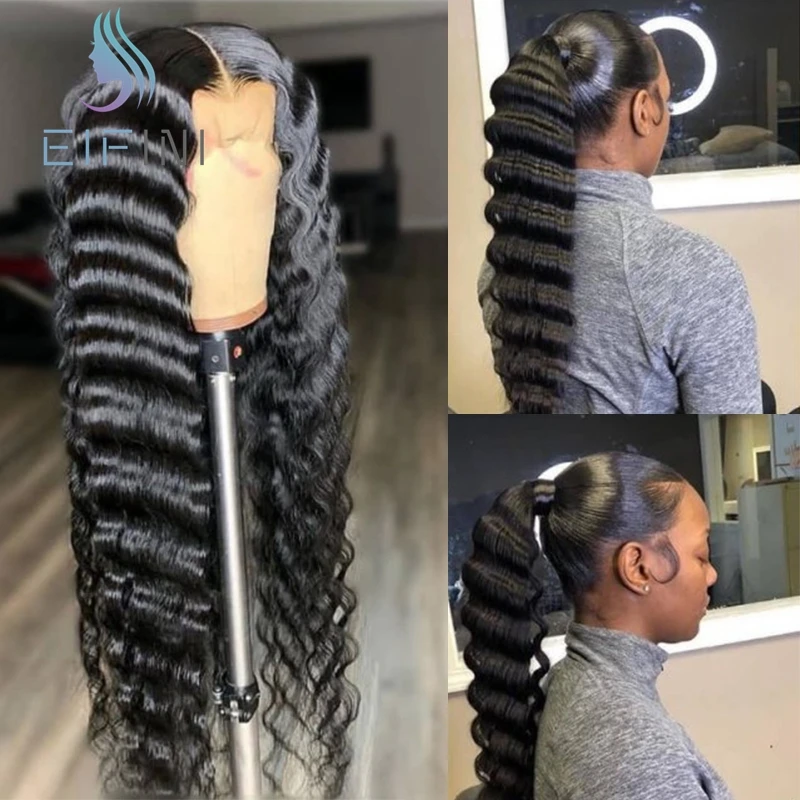 Full-Lace-Wigs-Deep-Wave-Peruvian-Hair-Remy-Hair-Pre-Plucked-Natural-Hairline-With-Baby-Hair