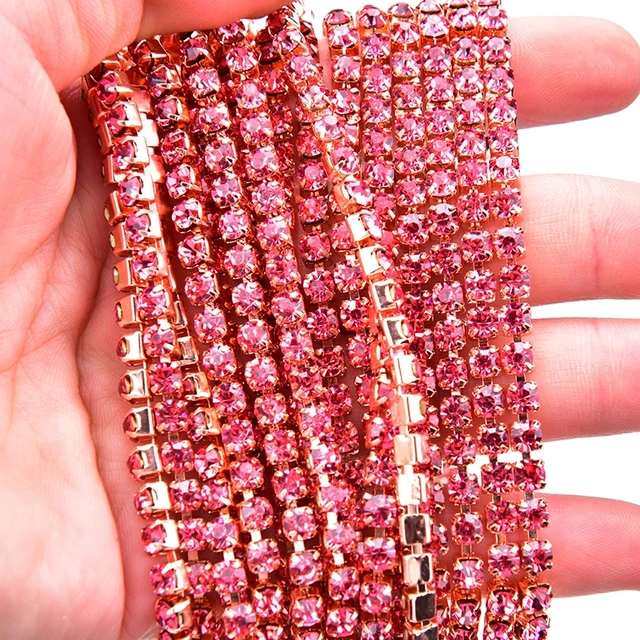 アクセサリー Jun Amazon.com: SS6-SS16 Sew-On Metal Rhinestone Cup Chain - 1