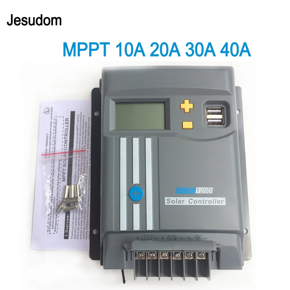 MPPT ЖК дисплей 10A 20A 30A 40A с Wi Fi 12 В/24 В регулятор заряда батареи солнечной панели
