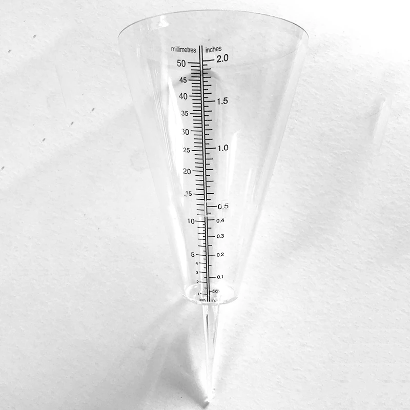 

1pcs Conical Rain Meter Gauge Plastic Transparent Measure Cup For Outdoor Garden