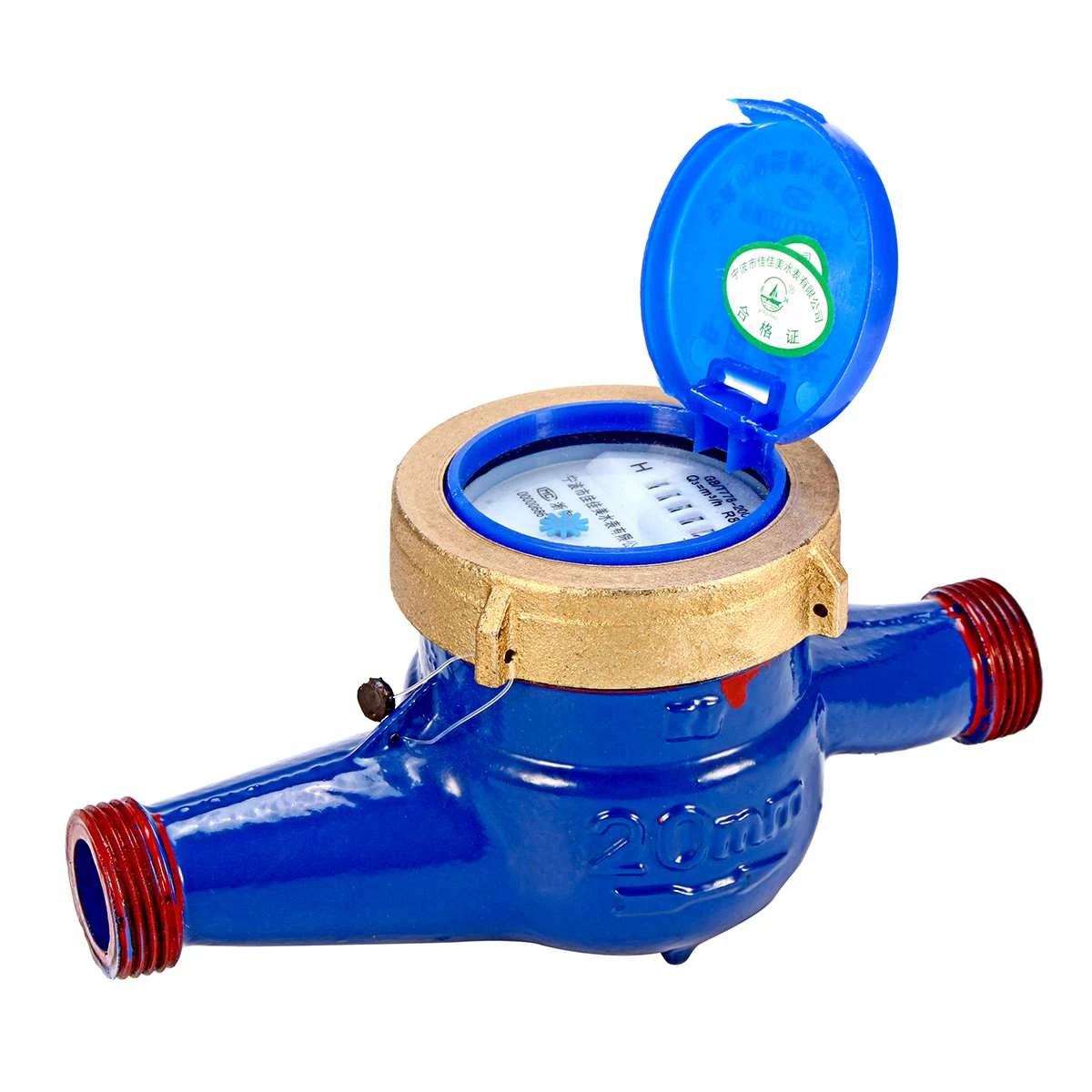 Water Meter Heavy Duty Brass Flow Measure Tap Cold Water Meter Home