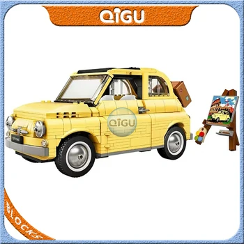 

960pcs Technnic Brick FIATed 500 City Car Creator Model T1 VW Camper Van Building Blocks Compatible 10271 10220 Toy for Children