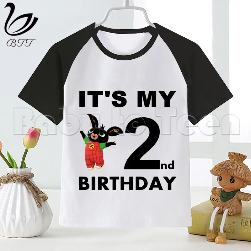 

Girls Boys Cartoon Bing Rabbit&Bunny Birthday TShirt Happy Birthday TShirt Print Kids Funny TShirt Girls Boys Birthday Tshirt