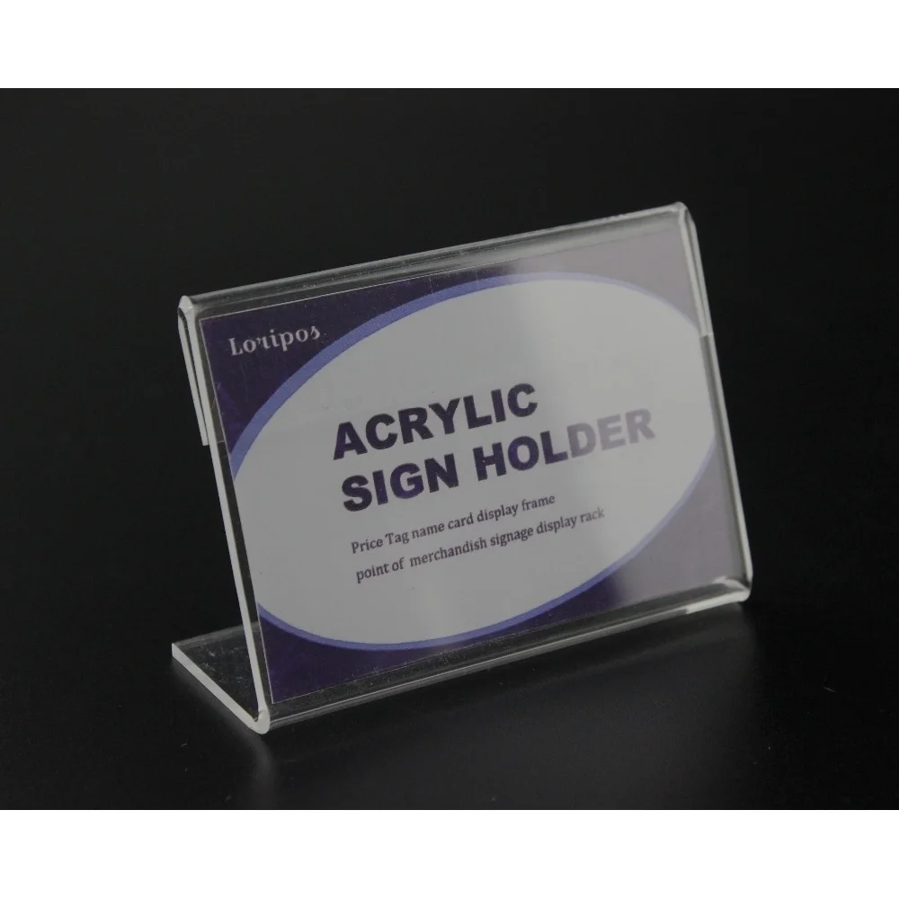 6*9cm 20 Pcs Table Top Card Display Stand Clear Acrylic Sign Holder