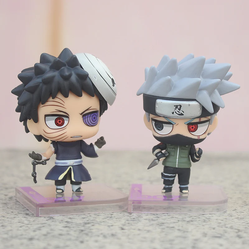 2 шт./компл. аниме Наруто Модель фигурка Uchiha Obito & Hatake Kakashi Q Ver. ПВХ игрушки|Игровые