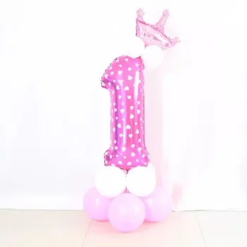 

Aluminum Number Crown Balloons Air Ballons Happy Birthday Wedding Decoration Balloon Event Party Supplies