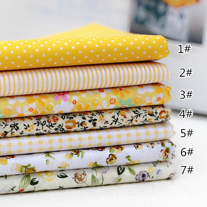 

1 Set 6 Colors Combination DIY Handmade 7 Patchwork Cloth Group Plain Weave Cotton Colorful Cloth Small Floral Cotton