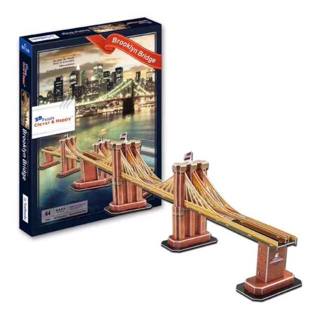 New York Brooklyn pont architecte éducation 3D papier bricolage Puzzle 3449 Puzzle modèle éducatif jouet Kits enfants garçon cadeau jouet