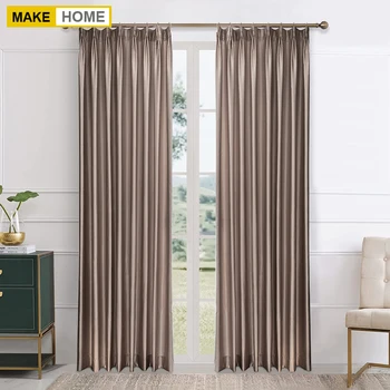 Shiny Silk Touch Feeling Curtains for Bedroom Living Room Solid Color Semi Blackout Modern Window Curtains Pannel Blinds