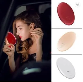 

Hand Small Portable Pocket Vanity Lighted Make-up Light Make Up Led Makeup Mirror With Wireless Charger Hand Charging Tool Parts