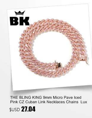 BLING KING 9 мм Micro Pave Iced CZ кубинское звено с одним рядом цепочки букв золотой цвет Роскошные Bling ювелирные изделия мода