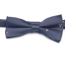 Темно-синий мультяшный узорный галстук-бабочка с узорами предварительно завязанный Галстук-бабочка s