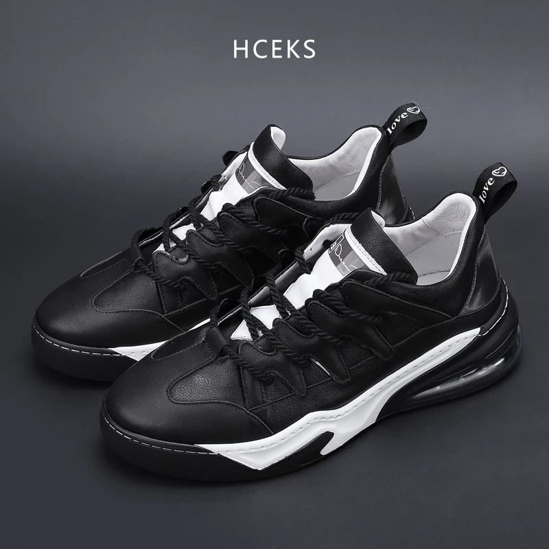 Athletic shoe recreational thick sole men's shoe air cushion heighten board shoe
