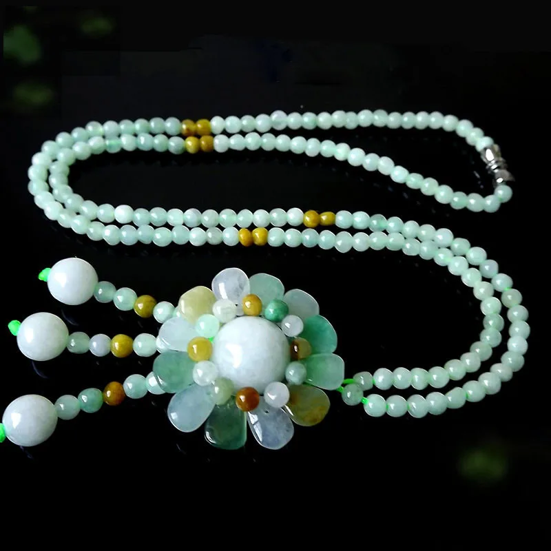 Collar de girasol Эсмеральда натуральный colgante de Jade Cadena де suéter de в форме сердца со словом joyería de moda tallada a mano hombre mujer a