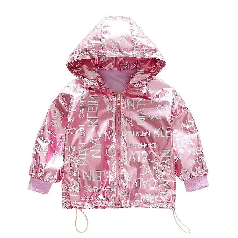 

2020 Girls Casual Jackets Hooded Outerwear Children Fashion Printing Candy Color Windbreaker Children Clothing Cute Girls Coat