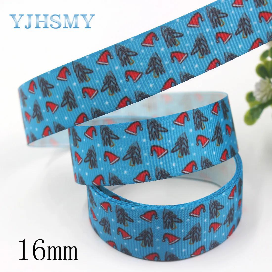 YJHSMY I-191121-2557, 10/16/25 мм 10 ярдов Рождественское дерево снежинки grosgrain ленты, DIY ручной работы украшение праздника материалов