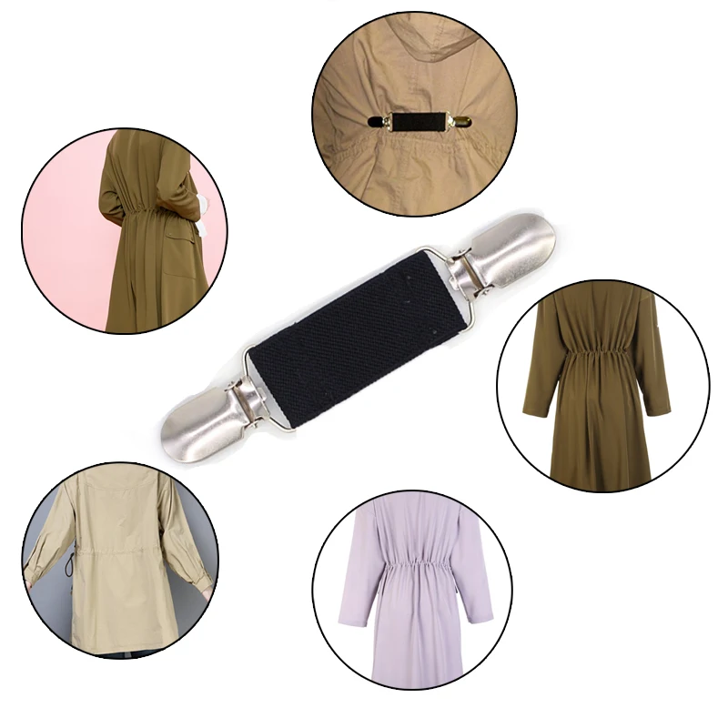 New Design Dresss Clips Back Cinch Set Elastic Clothes Clip to Tighten Dress  Fashion Accessories for