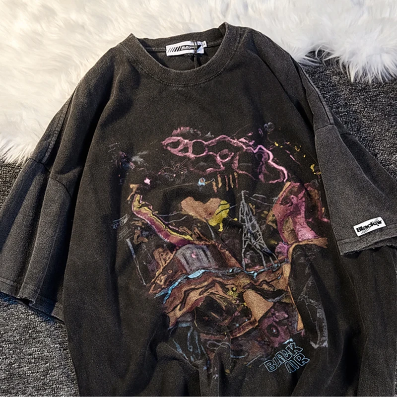 Oversized T-Shirt Short Sleeve Oversize Street Hip Hop O-Neck Goth Casual Harajuku Grunge Y2k Tops Tees Pullover Vintage Clothes | Женская