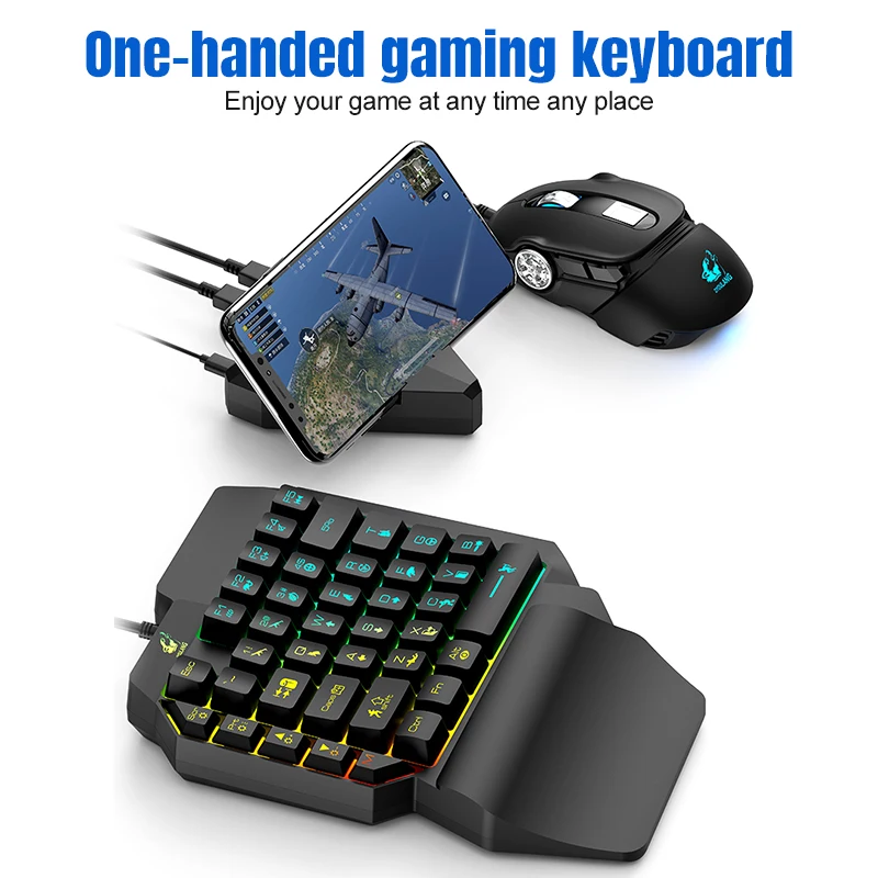 39-ключ с помощью одной руки клавиатура левой игровая клавиатура RGB Подсветка с V11 2400 Точек на дюйм Проводная игровая клавиатура Мышь RGB мышь с подсветкой
