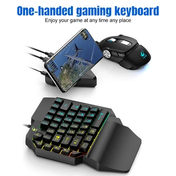 

39-Key One-Handed Keyboard Left-Hand Gaming Keyboard and RGB Backlight Mouse with V11 2400DPI Wired Gaming Mouse For PC Laptop