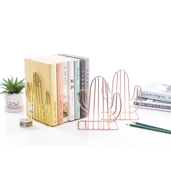 

2pcs Holder Home Decorative Book Shelf Bookends Support Desk Organizer Office Nordic Style Stand Storage Study Cactus Shaped