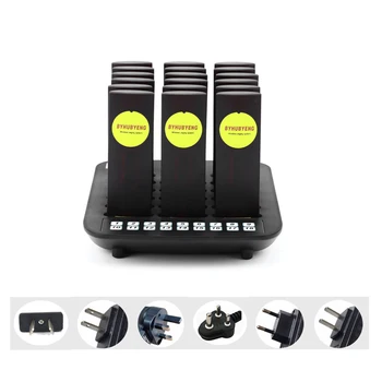 

BYHUBYENG wireless queue pager system for restaurant electronic paging system 2 sets pagers with flash beep shake call buzzer
